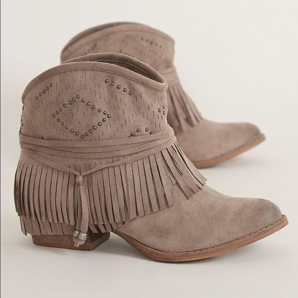 Not Rated Shoes - Not Rated Fancy Free Studded Fringe Booties